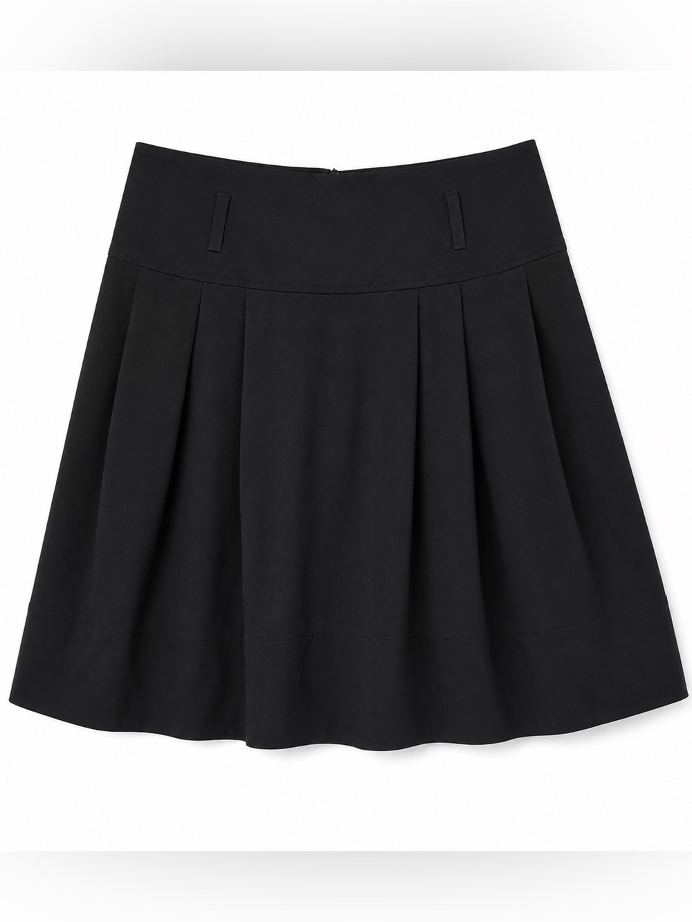 Classic Black A-Line Skirt Women's Pleated Skirt M Siamo Career Skirt Tailored - Picture 2 of 4